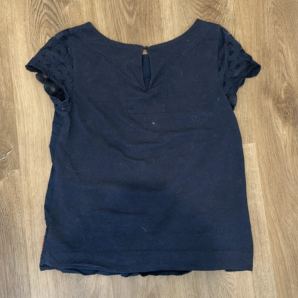 ANTHROPOLOGIE DELETTA Top Embroidered Floral Boho textured Bohemian Size S - Picture 16 of 17